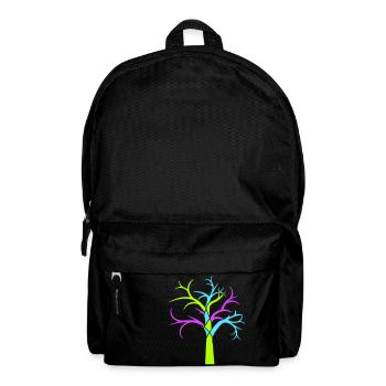 Colorful Tree Winter Autumn Forest Tree Silhouette - Backpack - black - Front