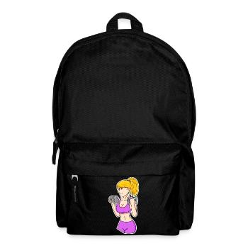 Fitness Frau Hanteln - Rucksack - Schwarz - Vorne