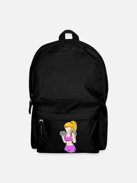 Fitness Frau Hanteln - Rucksack - Schwarz