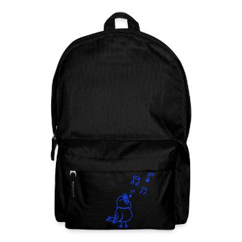Musical notes: songbird, sparrow, singing, chirping, music - Backpack - black - Front