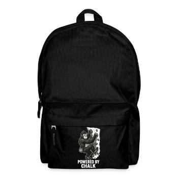 Gorilla Bouldern – Powered by Chalk Spruch - Rucksack - Schwarz - Vorne