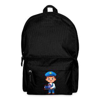 Kawaii Zugführer Junge Eisenbahn Kinder T-Shirt - Rucksack - Schwarz - Vorne