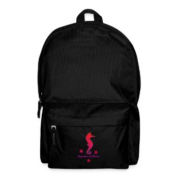 red seahorse with star pink - Backpack - black - Front