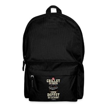 Grillst du noch Distressed Look - Rucksack - Schwarz - Vorne