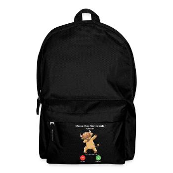 Hochlandrind Hochland Rind Highland Cow ruft an - Rucksack - Schwarz - Vorne