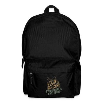 Owl Owl Owl Silhouette Owls Night Kauz - Backpack - black - Front