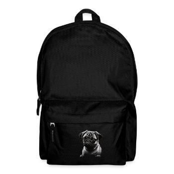 Mops-schablonen-design Weiß Und Schwarz - Rucksack - Schwarz - Vorne