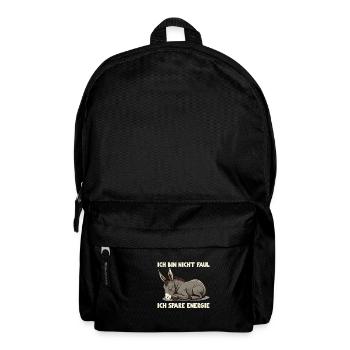 Ich bin nicht faul, ich spare Energie Müder Esel - Rucksack - Schwarz - Vorne