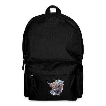 Highland Cattle Watercolor Portrait - Backpack - black - Front