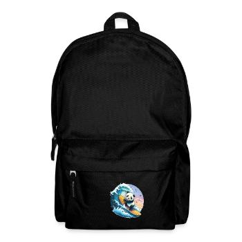 Panda ours surfant sur la grosse vague - Sac à dos - noir - Devant
