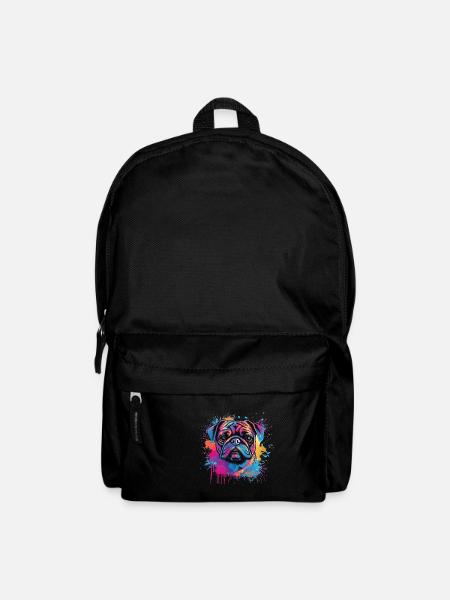 Mops-farbspritzer-design - Rucksack - Schwarz