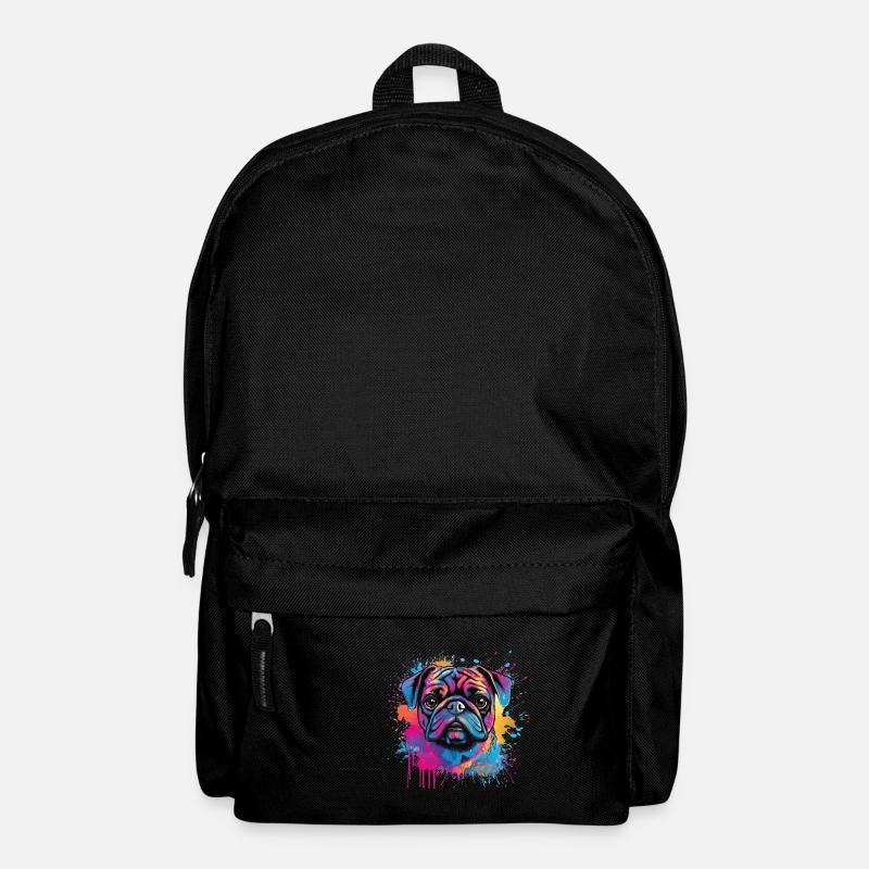Mops-farbspritzer-design - Rucksack - Schwarz