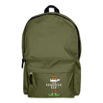 Der Ehrliche Elf - Familien Weihnachtsoutfit - Rucksack - Olivgrün - Vorne