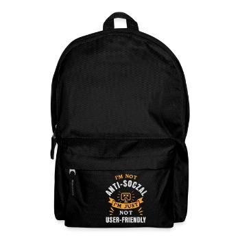 Not Anti-Social, Just Code-Friendly - Rucksack - Schwarz - Vorne