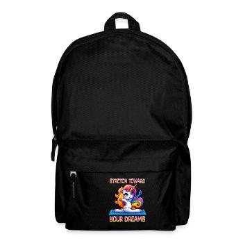 Stretch Toward Your Dreams - Unicorn Yoga - Backpack - black - Front