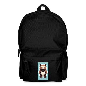 Ours | Ours brun | Grizzli | Animaux | Motif enfant - Sac à dos - noir - Devant