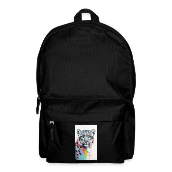Schneeleopard | Leopard | Raubtier - Rucksack - Schwarz - Vorne