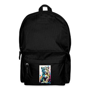 Schneeleopard | Leopard | Raubtier - Rucksack - Schwarz - Vorne