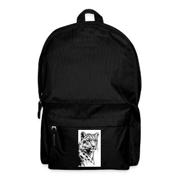Schneeleopard | Leopard | Raubtier - Rucksack - Schwarz - Vorne