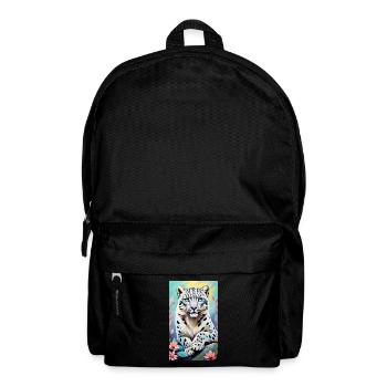 Léopard des neiges | Léopard | Prédateur - Sac à dos - noir - Devant