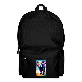 Éléphant | Animal sauvage | Afrique | Motifs pour enfants - Sac à dos - noir - Devant