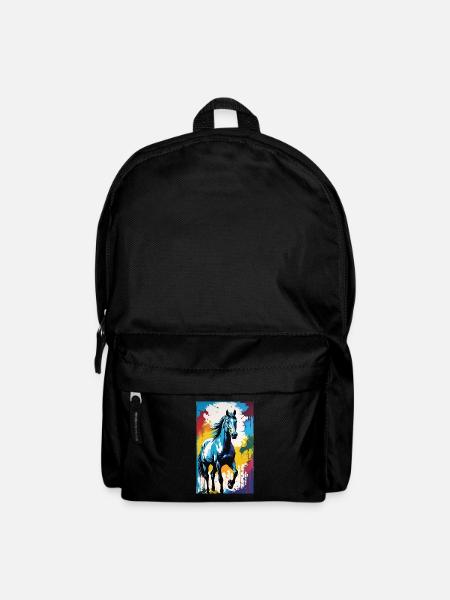 Horse | Horse Riding | Animal | Mount | Colorful - Backpack - black