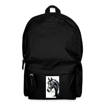 Pferd | reiten | Tier | Reittier | Bunt - Rucksack - Schwarz - Vorne
