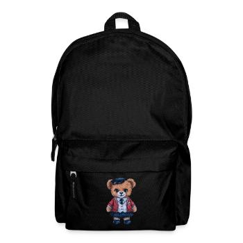 Cute teddy bear with trational school uniform - Backpack - black - Front
