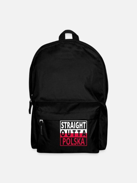 Straight outta POLAND polska poland png - Backpack - black