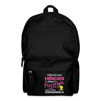 Feuerwehr Shirt · Feuerwehrfrau · Feuer · Frau - Rucksack - Schwarz - Vorne