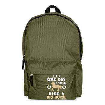 Horses Kids Shirt · Horse riding · Big horse - Backpack - olive green - Front