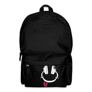 Casque d'écoute - smiley - langue - Sac à dos - noir - Devant
