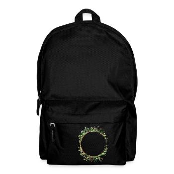 leaf_frame_round_green_gold - Rucksack - Schwarz - Vorne