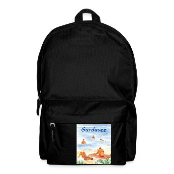 Lake Garda on the beach - Backpack - black - Front