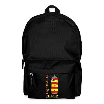 Leuchtturm Pilsum, Wahrzeichen, Zeichnung. - Rucksack - Schwarz - Vorne