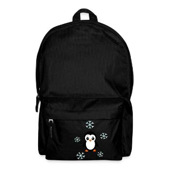 Pinguin im Schnee Schneeflocke Weihnachten - Rucksack - Schwarz - Vorne
