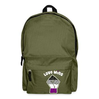 Love Wins Asexual Pride Faustdesign für Equality - Rucksack - Olivgrün - Vorne