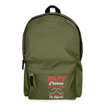 Papy Le Pilote De Légende Cadeau Voiture Humour - Sac à dos - vert olive - Devant