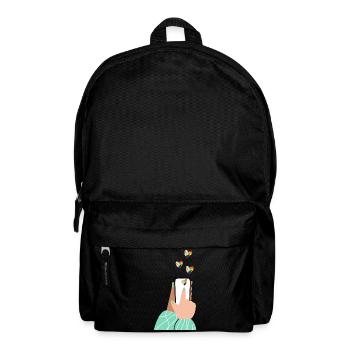 Pride Herzen am Smartphone - Rucksack - Schwarz - Vorne