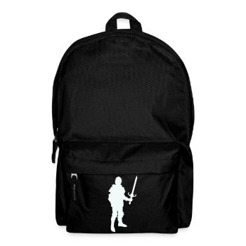 Ritterheld Silhouette mit Langschwert - Rucksack - Schwarz - Vorne