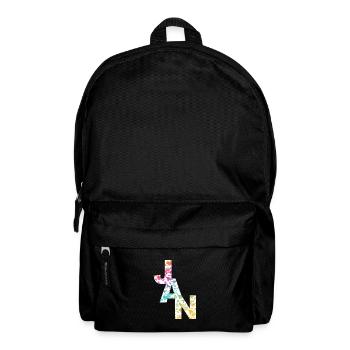 JAN - Schöner Jungen Name mit Dinosaurier - Rucksack - Schwarz - Vorne