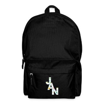 JAN - Beautiful boy name with dinosaur - Backpack - black - Front