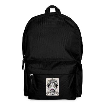 Psychedelic Mysterious Kid with Mushroom Hair - Backpack - black - Front