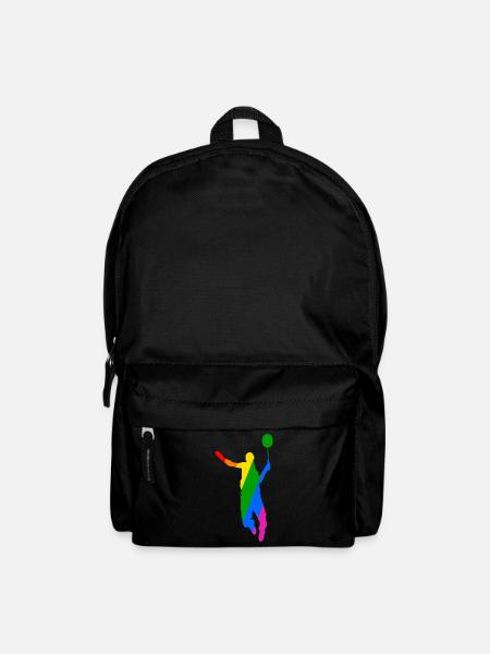 Conception de tennis de badminton arc-en-ciel - Sac à dos - noir