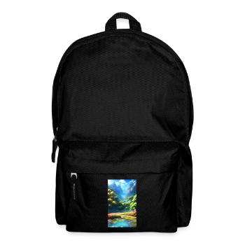 Serene Anime nature landscape - Backpack - black - Front