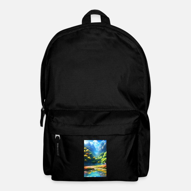 Serene Anime nature landscape - Backpack - black