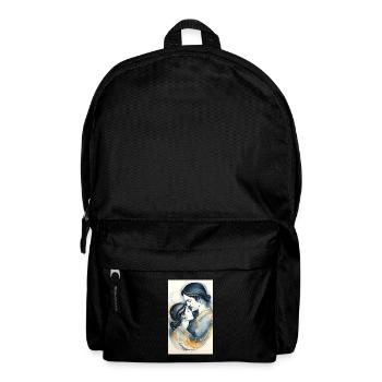 Couple in lines of black & gold - Backpack - black - Front