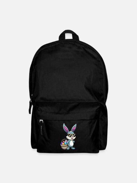 Joyeuses Pâques - Lapin de Pâques - Oeuf de Pâques - Cadeau - Sac à dos - noir
