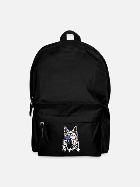 WEISSER SCHWEIZER SCHAEFERHUND Amerika Fahne Hunde - Rucksack - Schwarz