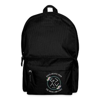Gott ist größer als die Höhen und Tiefen - Rucksack - Schwarz - Vorne